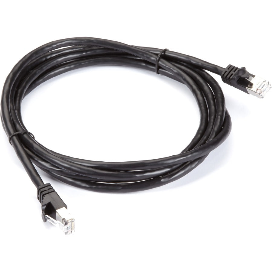 Black Box CAT6A 500-MHz STR Patch Cable Slim Molded Snagless Boot - F/UTP, CM PVC, BK, 5FT
