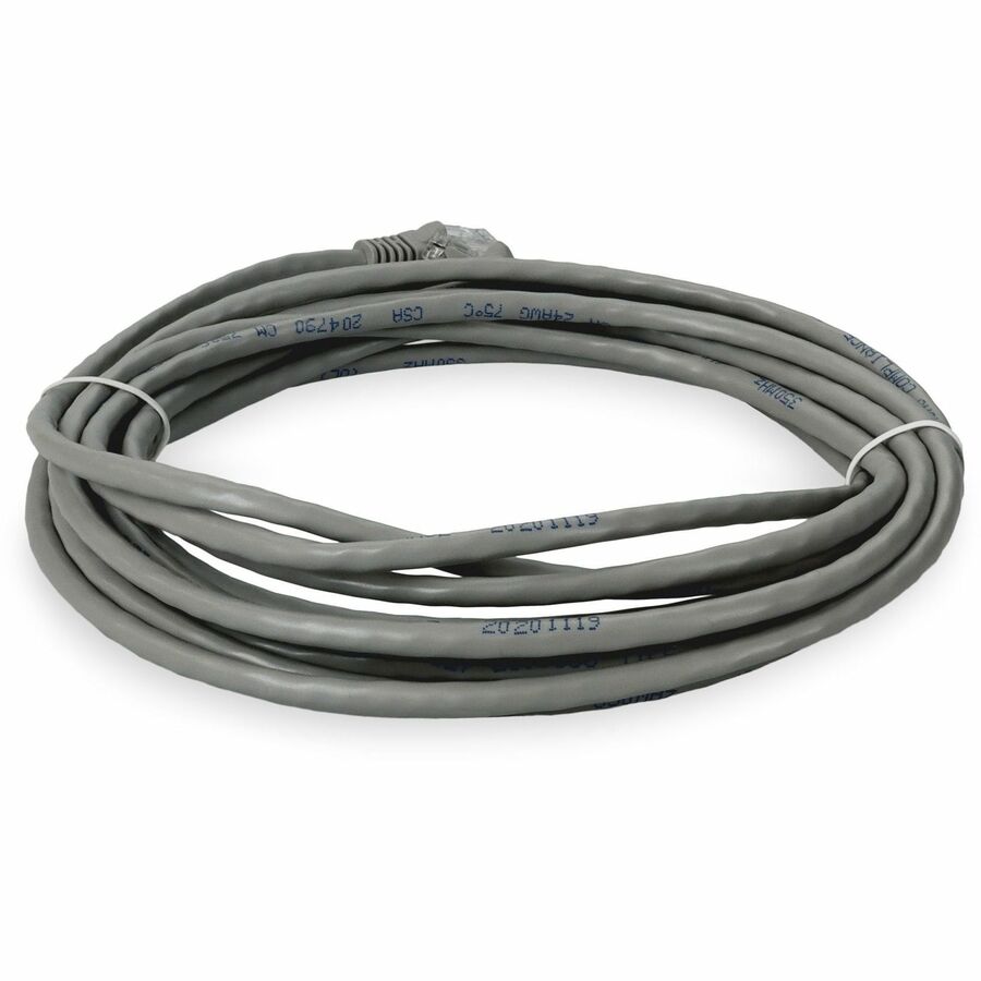 AddOn 50ft RJ-45 (Male) to RJ-45 (Male) Straight Gray Cat5e UTP PVC Copper Patch Cable