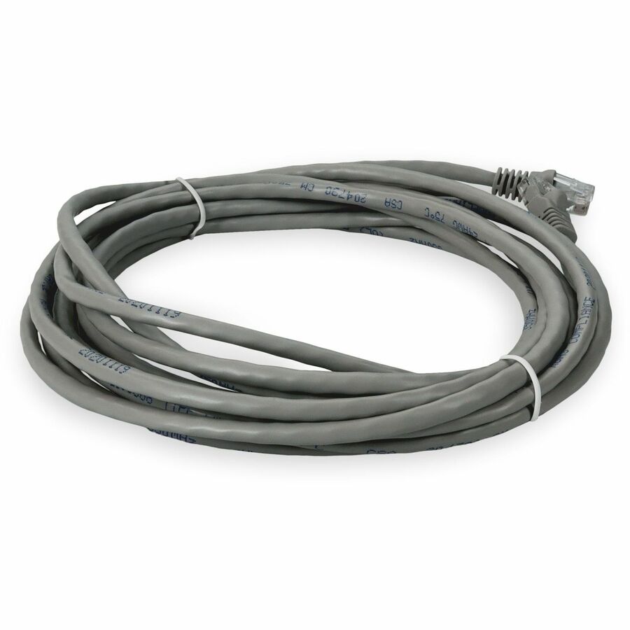AddOn 50ft RJ-45 (Male) to RJ-45 (Male) Straight Gray Cat5e UTP PVC Copper Patch Cable