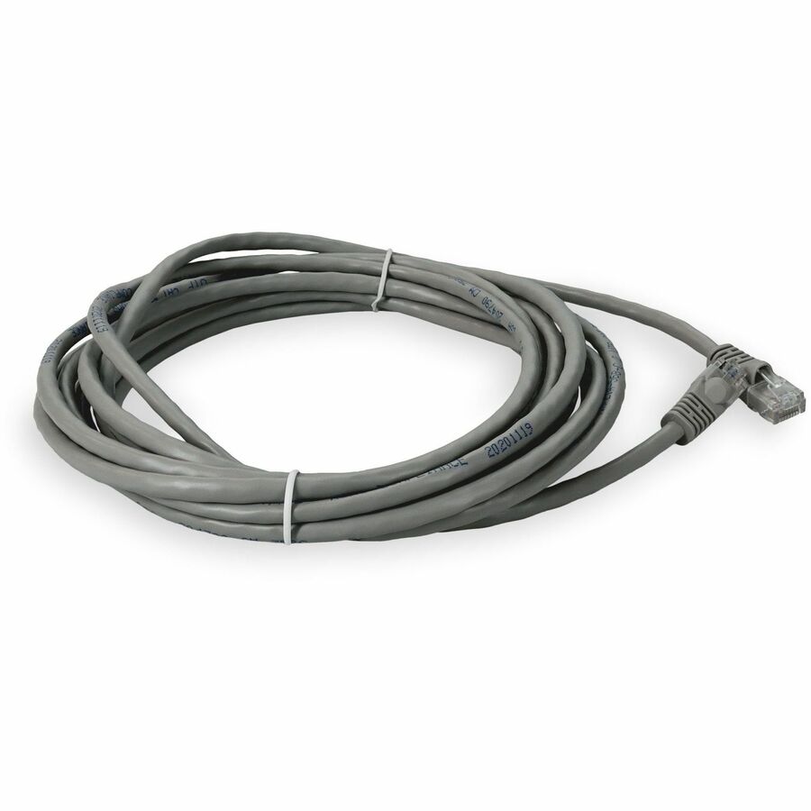 AddOn 50ft RJ-45 (Male) to RJ-45 (Male) Straight Gray Cat5e UTP PVC Copper Patch Cable