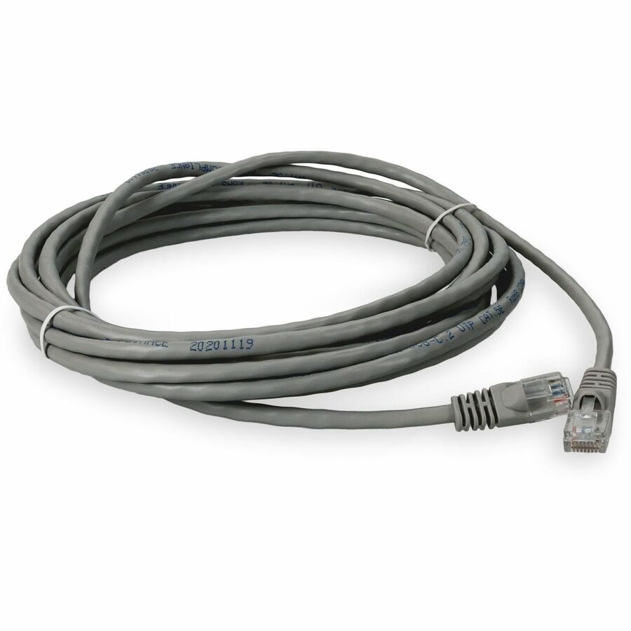 AddOn 50ft RJ-45 (Male) to RJ-45 (Male) Straight Gray Cat5e UTP PVC Copper Patch Cable