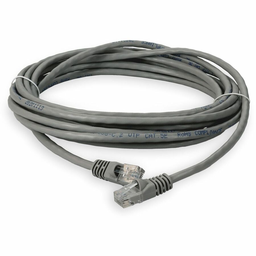 AddOn 50ft RJ-45 (Male) to RJ-45 (Male) Straight Gray Cat5e UTP PVC Copper Patch Cable