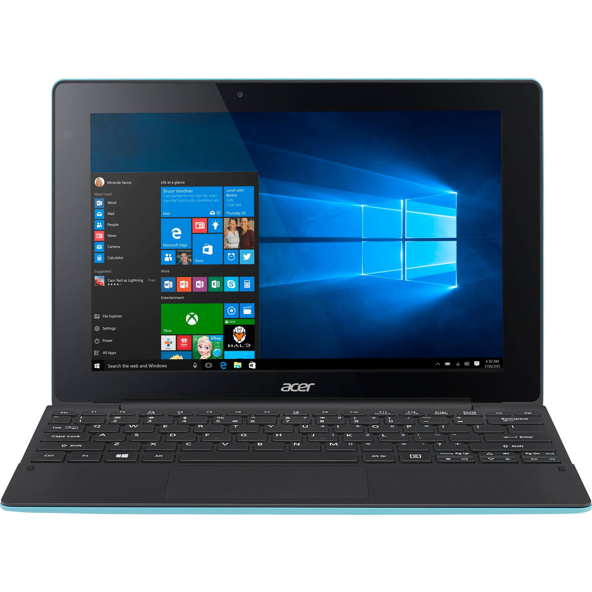 Acer Aspire SW3-016 SW3-016-17WG 10.1" Touchscreen Detachable 2 in 1 Notebook - WXGA - 1280 x 800 - Intel Atom x5 x5-Z8300 Quad-core (4 Core) 1.44 GHz - 2 GB Total RAM - Blue