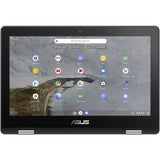 Asus Chromebook Flip C214 C214MA-YZ02T 11.6" Touchscreen Rugged Convertible Chromebook - HD - 1366 x 768 - Intel Celeron N4020 Dual-core (2 Core) 1.10 GHz - 4 GB Total RAM - 32 GB Flash Memory - Dark Gray, Black