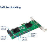 SYBA Multimedia 8 Port SATA III to PCIe 3.0 x1 Non-RAID Expansion Card SD-PEX40163