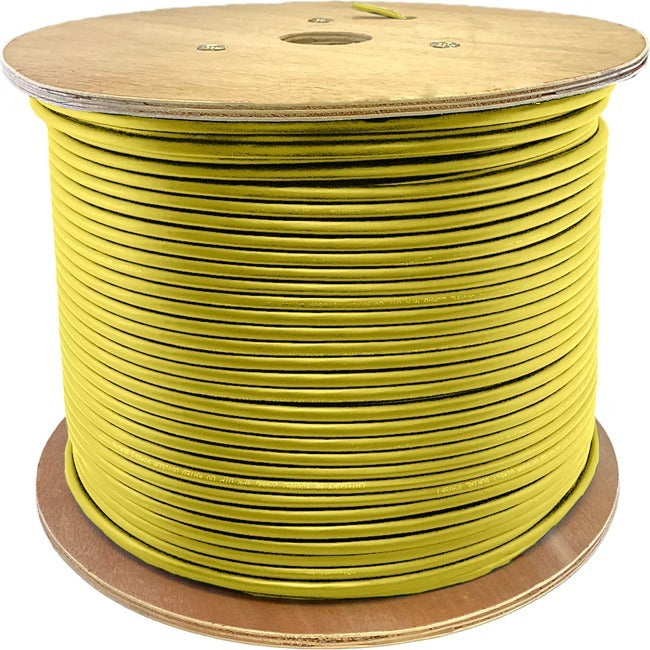 AddOn 1000ft Non-Terminated Yellow Cat6A STP Plenum-Rated Solid Copper Patch Cable