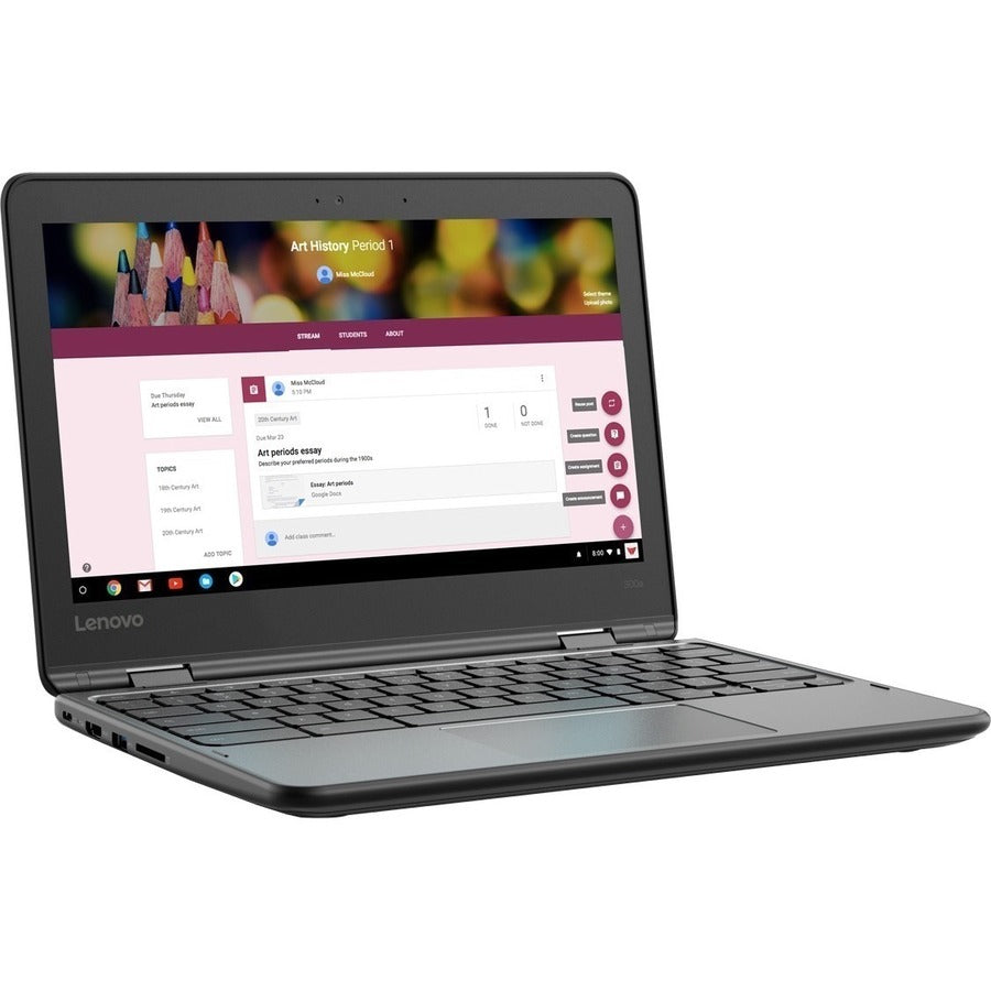 Lenovo 300e Chromebook 2nd Gen 81MB0067US 11.6" Touchscreen Convertible 2 in 1 Chromebook - HD - 1366 x 768 - Intel Celeron N4020 Dual-core (2 Core) 1.10 GHz - 4 GB Total RAM - 32 GB Flash Memory - Black