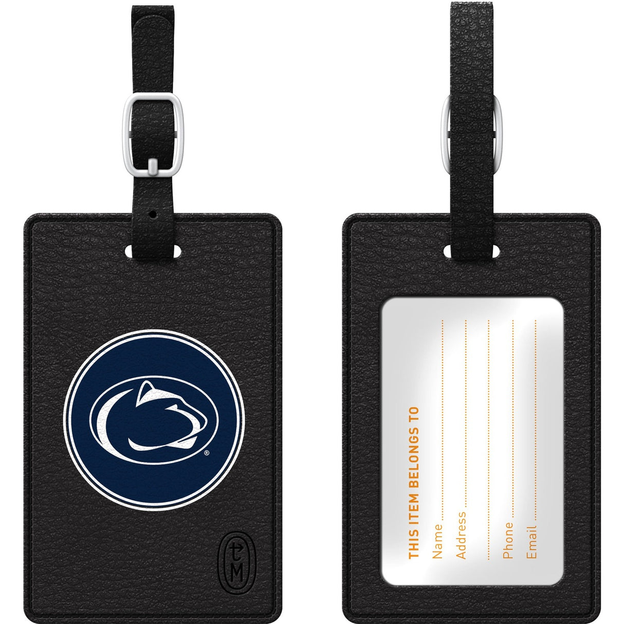 OTM Black Leather Classic Bag Tag Penn State University