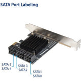 SYBA Multimedia 6 Port SATA III to PCIe 3.0 x1 Non-RAID Expansion Card SY-PEX40166