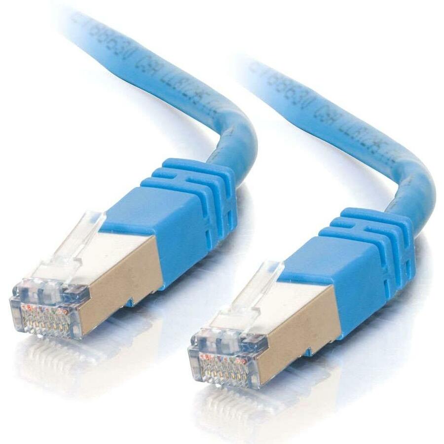 C2G 10ft Cat5e Snagless Shielded (STP) Ethernet Cable - Cat5e Network Patch Cable - PoE - Blue