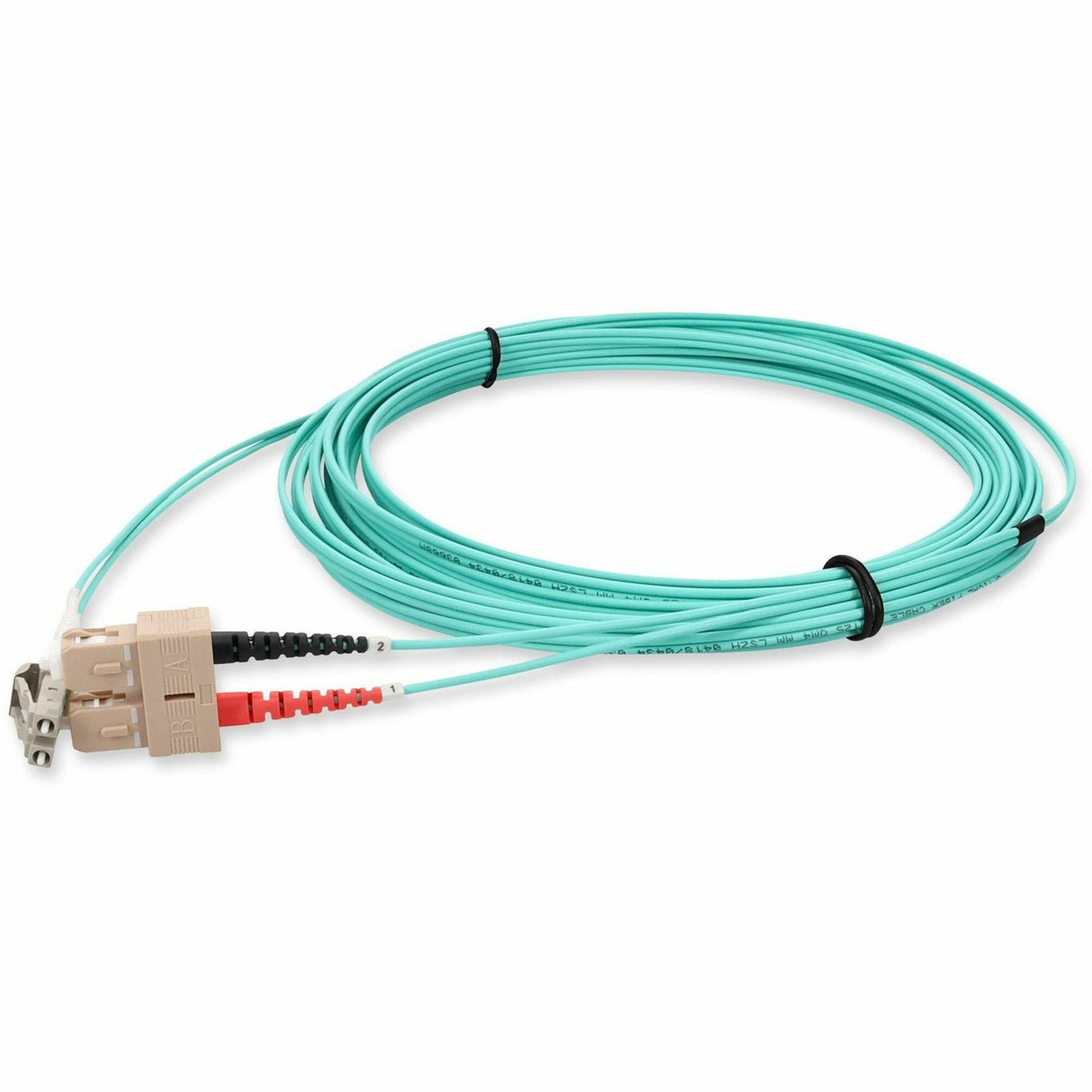 AddOn 2m LC (Male) to SC (Male) Aqua OM4 Duplex Fiber LSZH Patch Cable