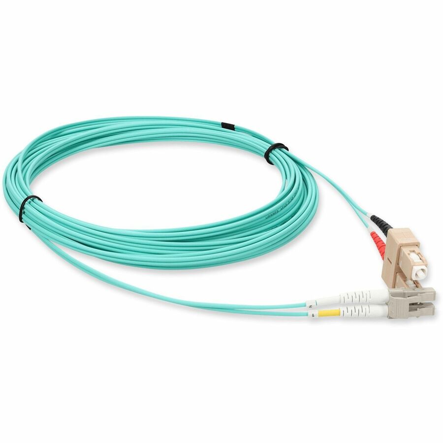 AddOn 2m LC (Male) to SC (Male) Aqua OM4 Duplex Fiber LSZH Patch Cable