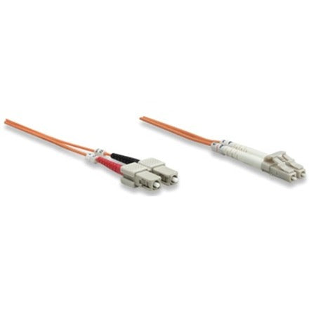 Intellinet Network Solutions Fiber Optic Patch Cable, LC/SC, OM1, 62.5/125, Multimode, Duplex, Orange, 3 ft (1 m)