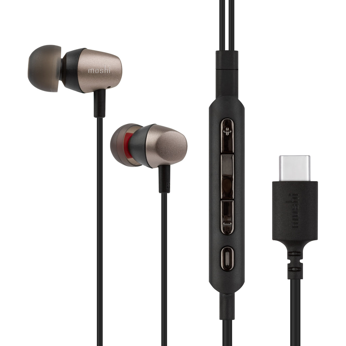 Moshi Mythro C USB Type-C Earphones, Built-in DAC, 4-button Control with Mic, Hybrid Injection Earbuds (Three Sizes)