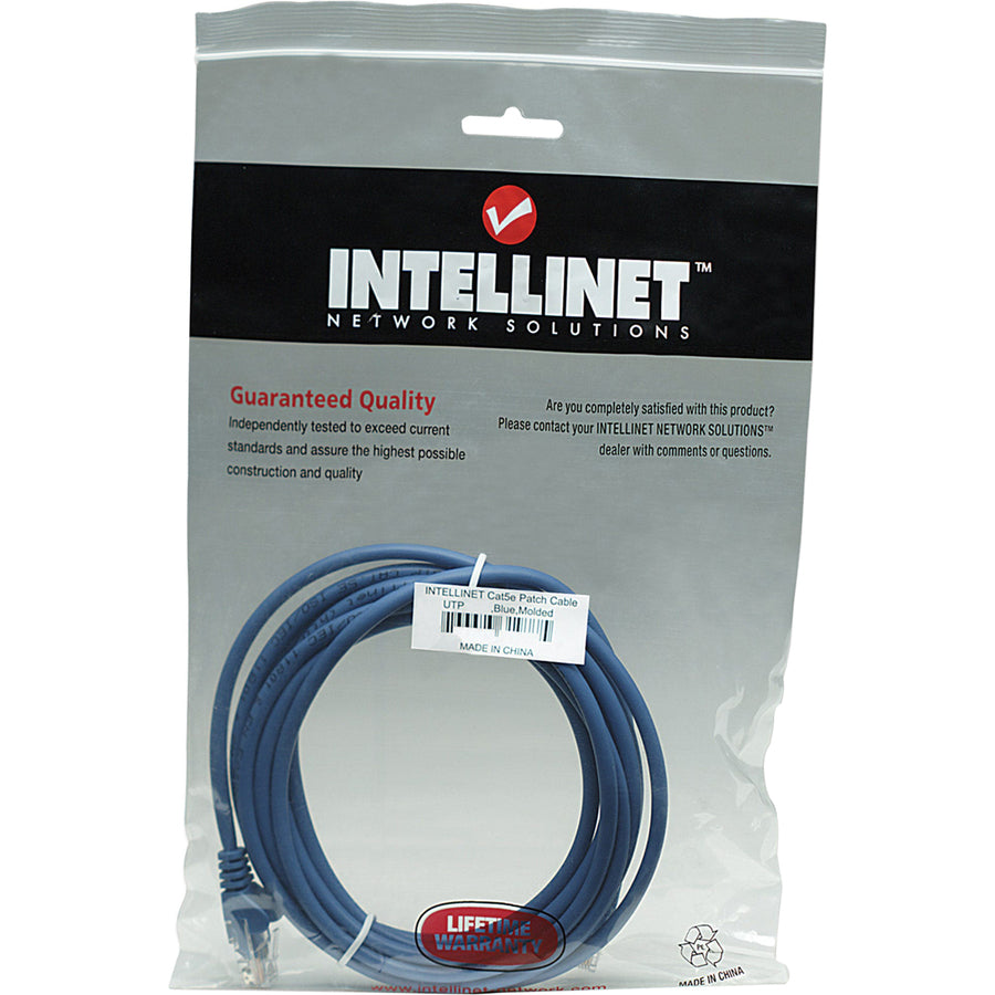 Intellinet Network Solutions Cat5e UTP Network Patch Cable, 50 ft (15.0 m), Blue