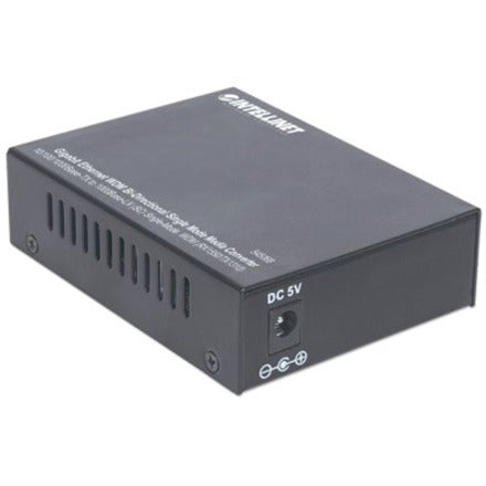 Intellinet Gigabit Ethernet WDM Bi-Directional Single Mode Media Converter, 10/100/1000Base-Tx to 1000Base-Lx (SC) Single-Mode, 20km, WDM (Rx1550/Tx1310) (With 2 Pin Euro Power Adapter)