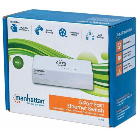 Manhattan 5-Port Fast Ethernet Switch, Plastic, Three Year Warranty, Box