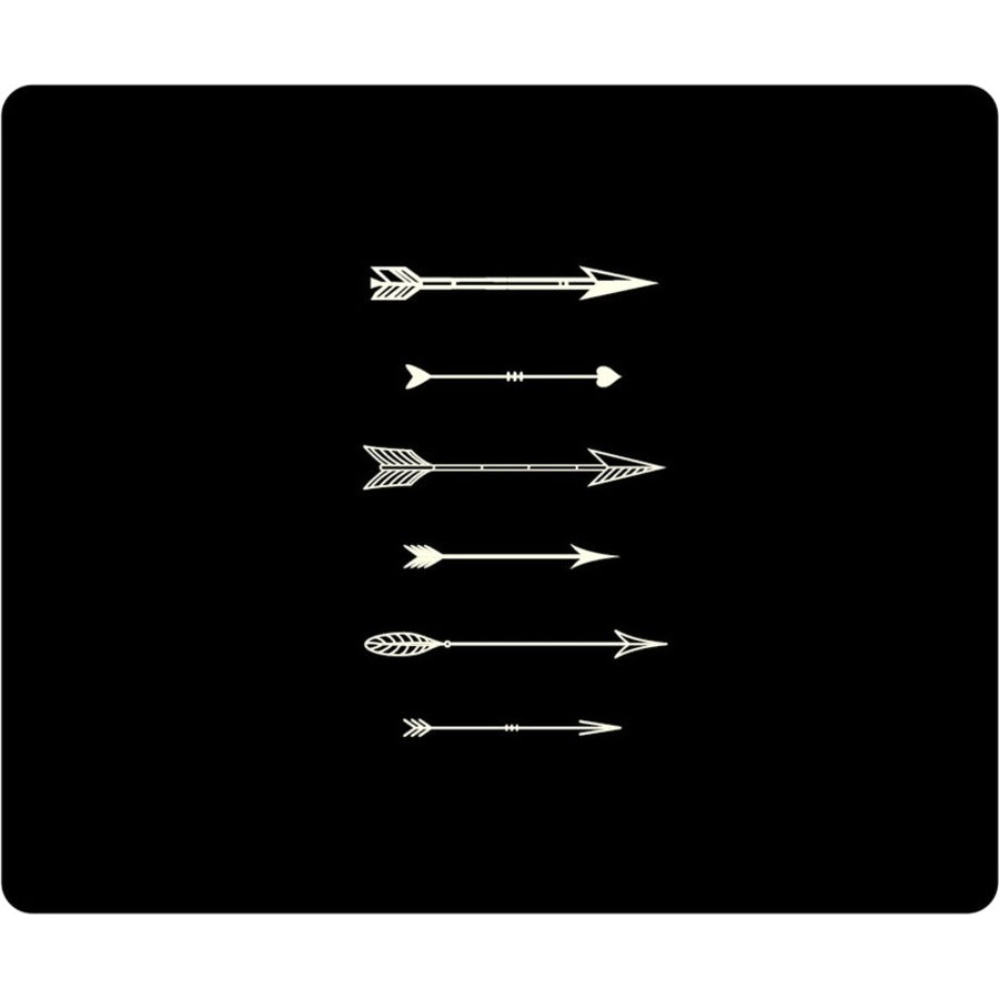 OTM Hipster Prints Black Mouse Pad, Shooting White Arrows