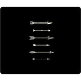 OTM Hipster Prints Black Mouse Pad, Shooting White Arrows