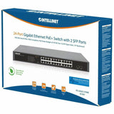 Intellinet 24-Port Gigabit Ethernet PoE+ Switch with 2 SFP Ports