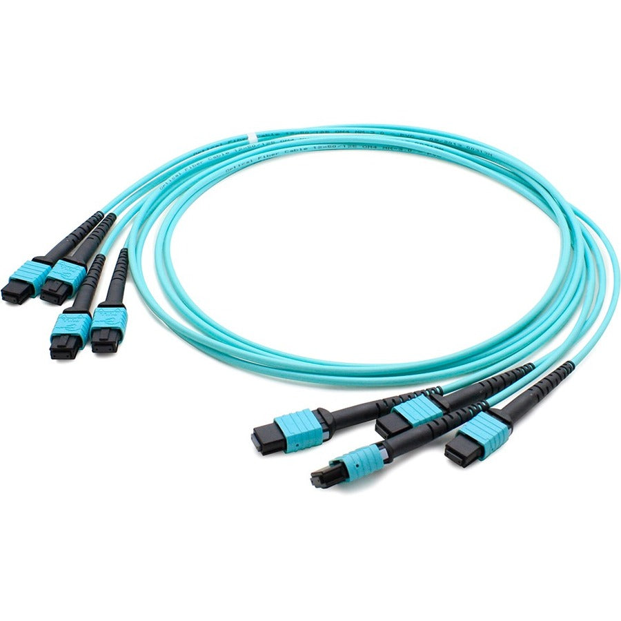 AddOn 25m MPO (Female) to MPO (Female) 48-Strand Aqua OM4 Straight Fiber Trunk Cable