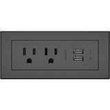 Legrand Furniture Power 2-Outlet with USB-A Unit -10' Cord- Black