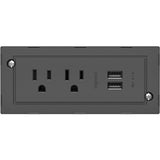 Legrand Furniture Power 2-Outlet with USB-A Unit -10' Cord- Black