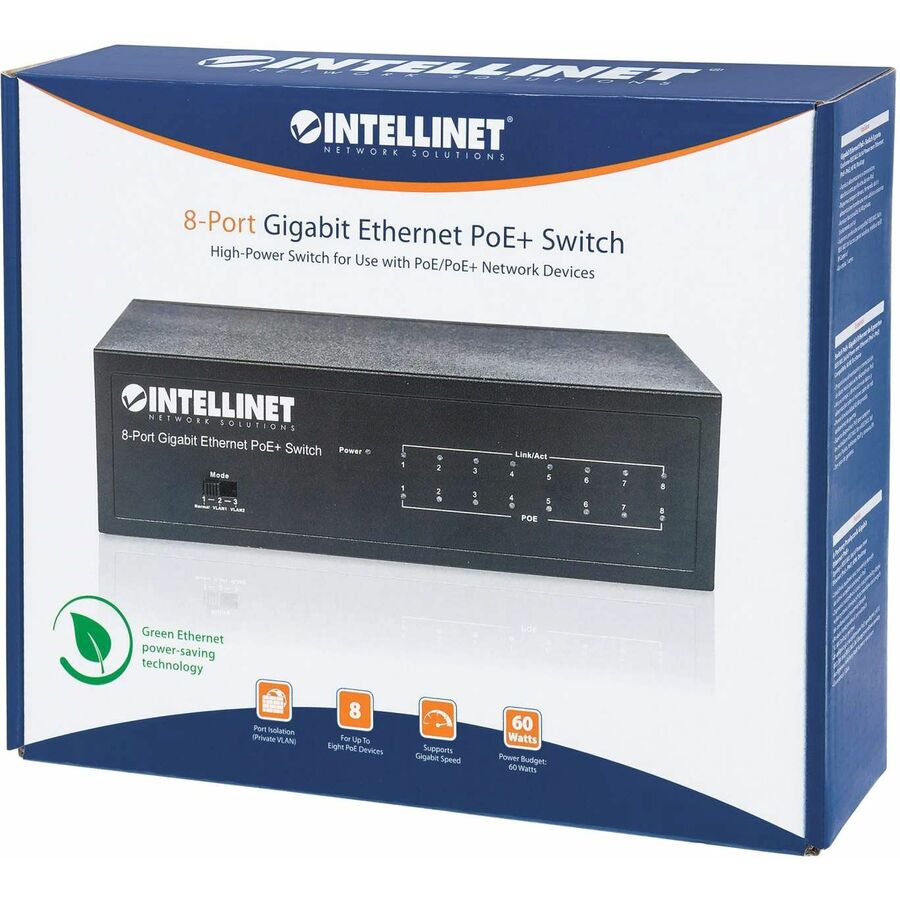 Manhattan 8-Port Gigabit Ethernet PoE+ Switch