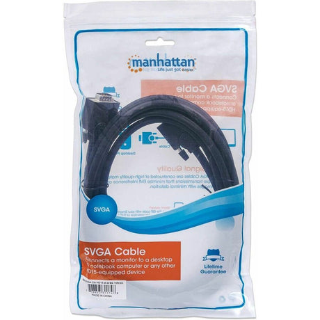 Manhattan SVGA HD15 Male to HD15 Male Monitor Cable, 10', Black