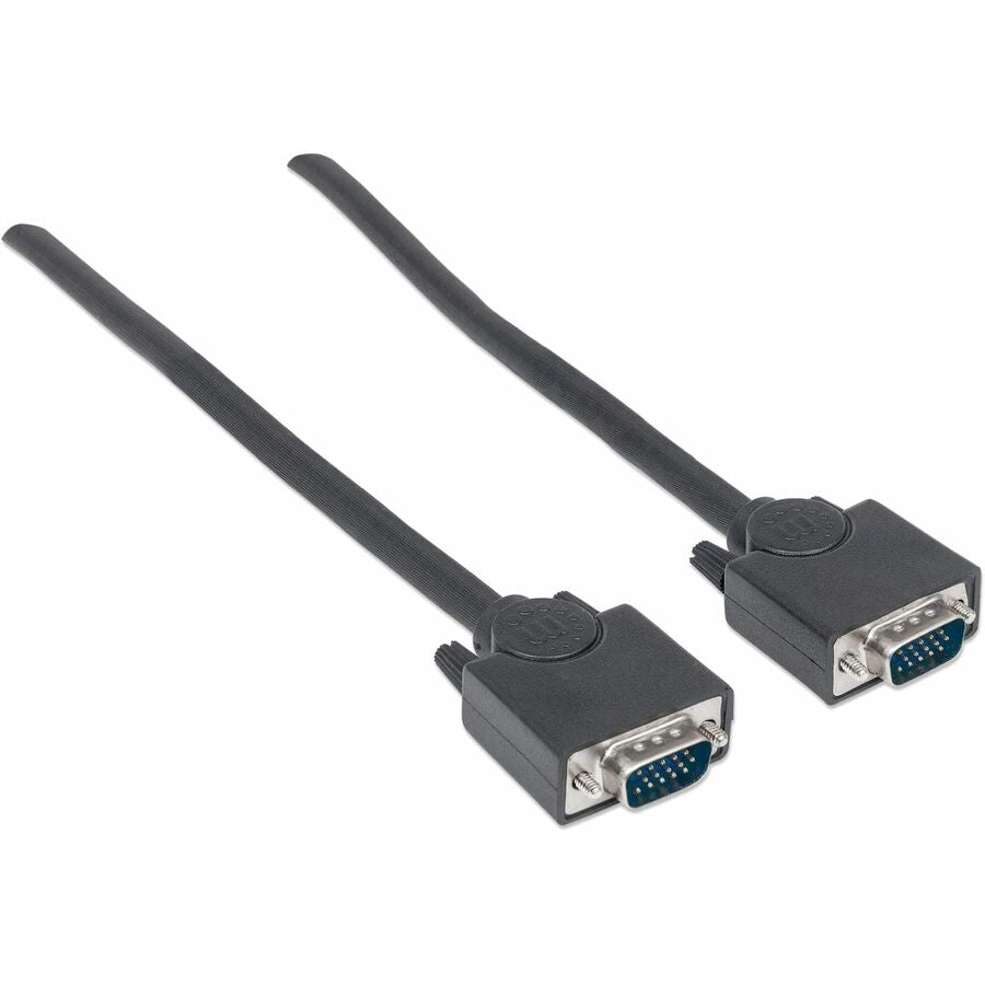 Manhattan SVGA HD15 Male to HD15 Male Monitor Cable, 10', Black