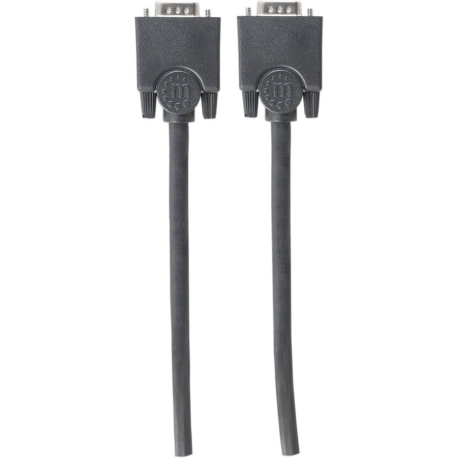 Manhattan SVGA HD15 Male to HD15 Male Monitor Cable, 10', Black