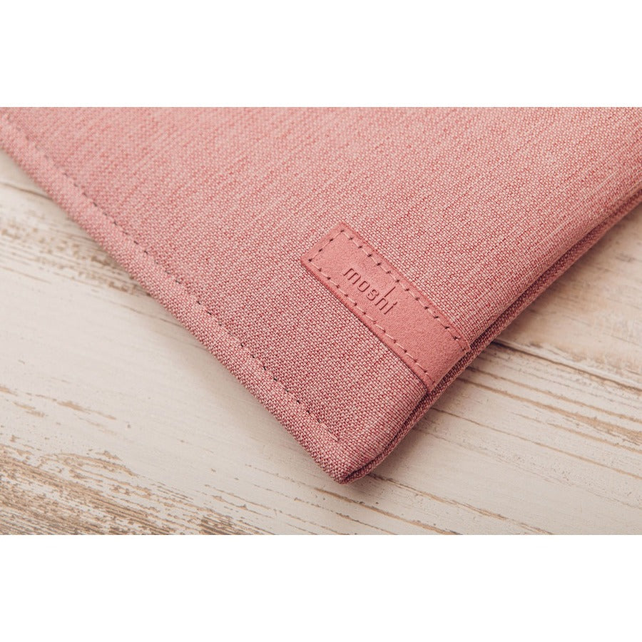 Moshi Pluma Laptop Sleeve for MacBook 13 - Carnation Pink Ultra-thin Neoprene Fabric with Water-resistant Outer