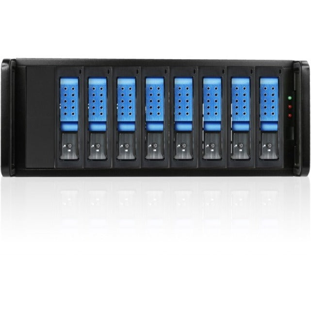 RAIDage JAGE480HDBL-DE Drive Enclosure 12Gb/s SAS, SATA/600 - Mini-SAS HD Host Interface - 4U Rack-mountable - Black, Blue