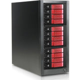 RAIDage JAGE9BT12HDRD-DE Drive Enclosure 12Gb/s SAS, SATA/600 - Mini-SAS HD Host Interface Tower - Black, Red