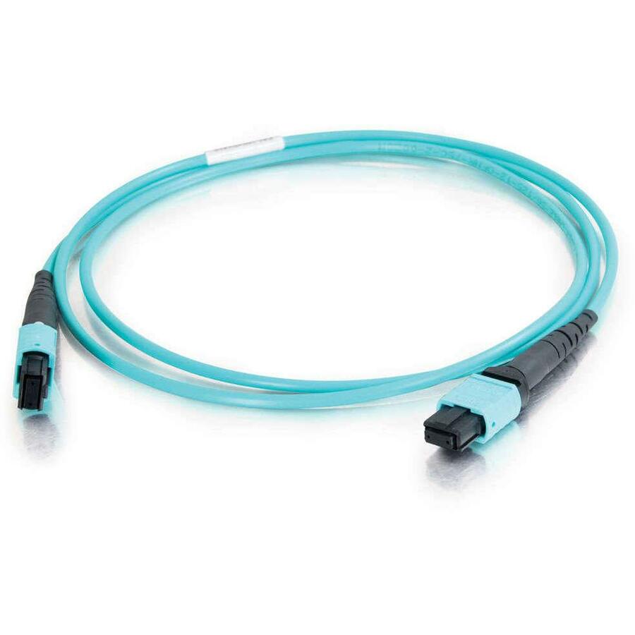 C2G-10m MTP 10Gb 50/125 OM3 Multimode Fiber Optic Cable (Plenum-Rated) - Aqua