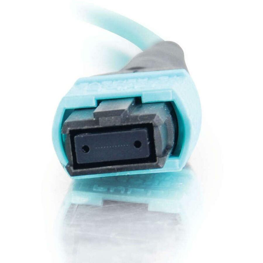 C2G-10m MTP 10Gb 50/125 OM3 Multimode Fiber Optic Cable (Plenum-Rated) - Aqua
