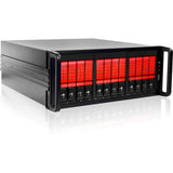 RAIDage JAGE412HDRD-DE Drive Enclosure 12Gb/s SAS, SATA/600 - Mini-SAS HD Host Interface - 4U Rack-mountable - Black, Red