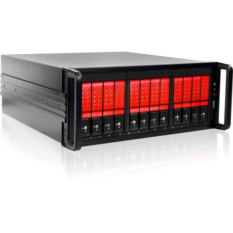 RAIDage JAGE412HDRD-DE Drive Enclosure 12Gb/s SAS, SATA/600 - Mini-SAS HD Host Interface - 4U Rack-mountable - Black, Red