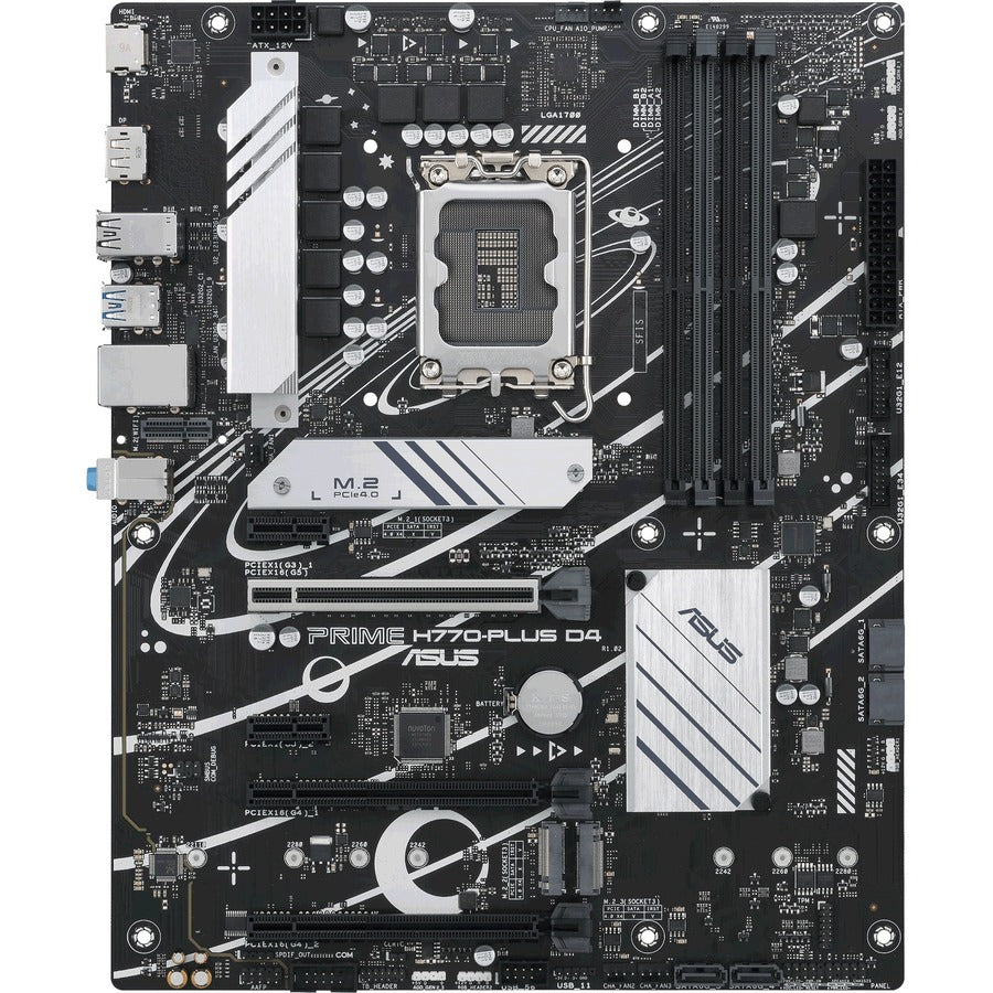 Asus Prime H770-PLUS D4 Desktop Motherboard - Intel H770 Chipset - Socket LGA-1700 - ATX