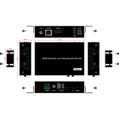 KanexPro NetworkAV H.264 HDMI Receiver over IP w/ POE & RS-232