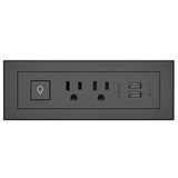 Legrand Furniture Power 2-Outlet with Switching and USB-A Unit- Black