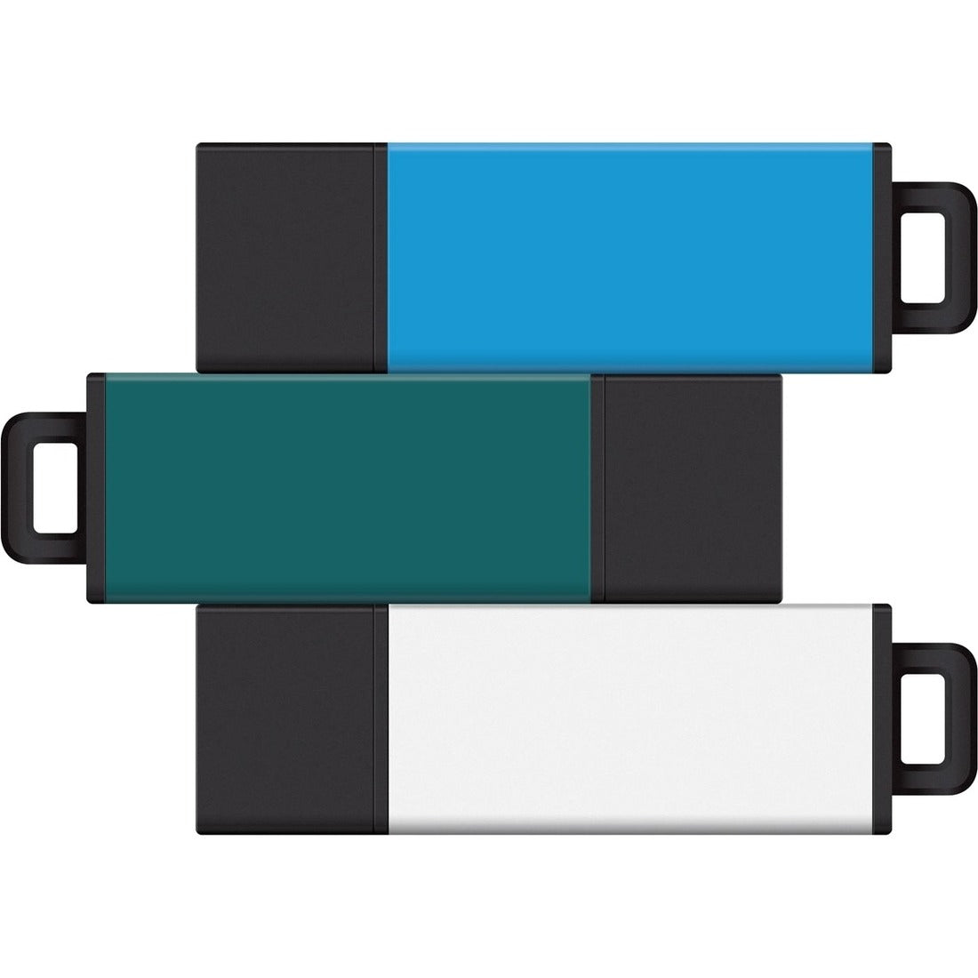 Centon 8GB USB 2.0 Pro2 3Pk (Aqua, Teal. White)