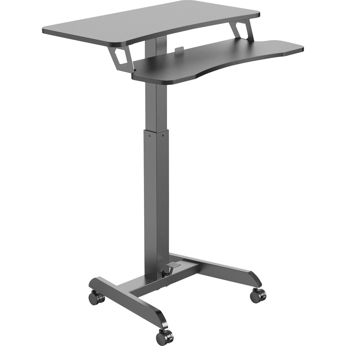 Kantek Mobile Sit-to-Stand Desk with Foot Pedal