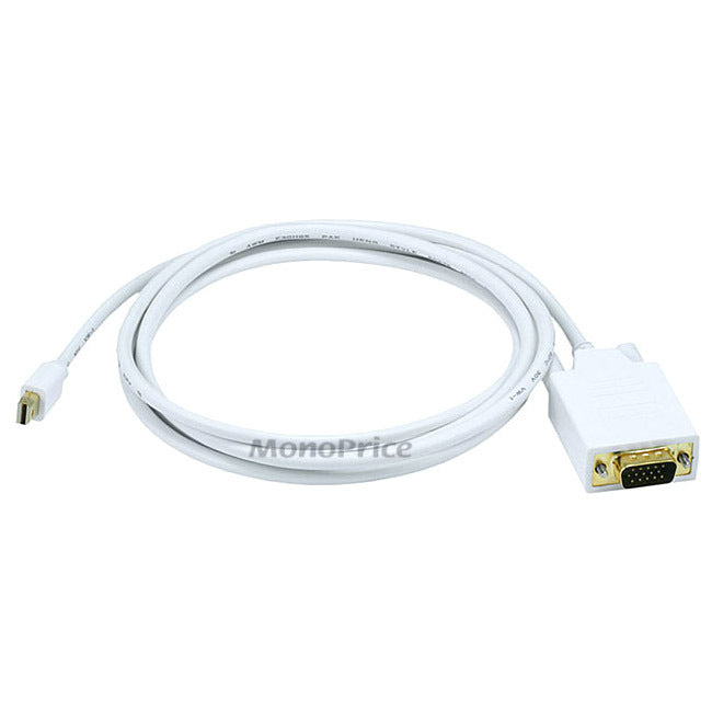 Monoprice 6ft 32AWG Mini DisplayPort to VGA Cable - White