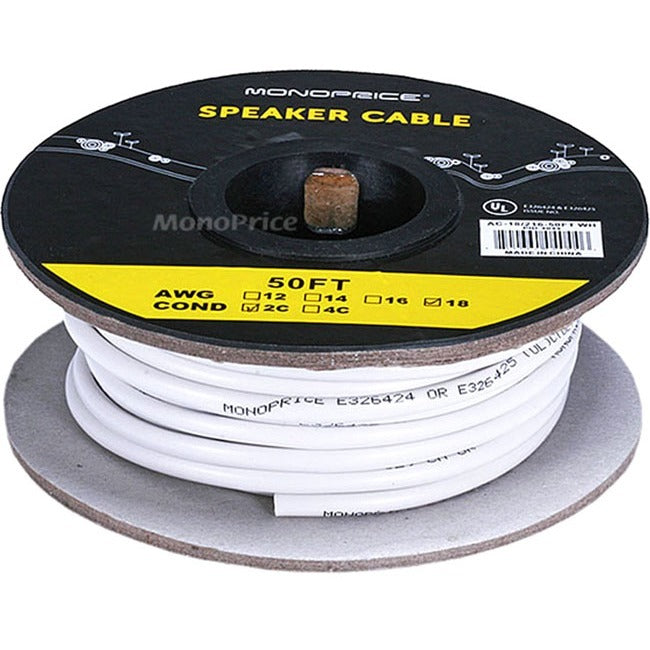 Monoprice Access Series 18AWG CL2 Rated 2-Conductor Speaker Wire, 50ft