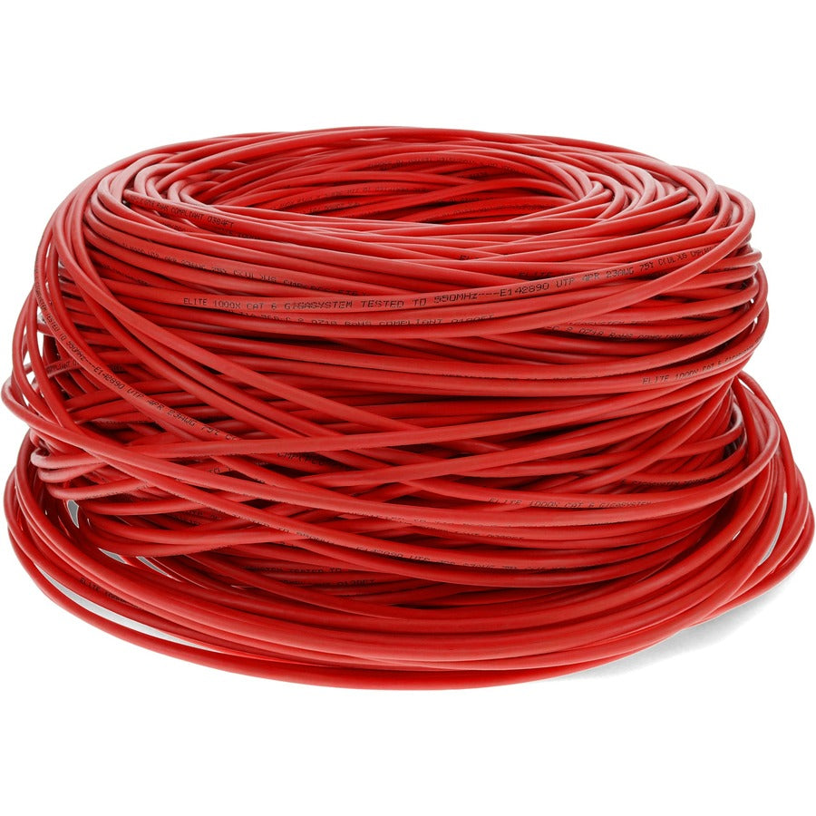 AddOn 1000ft Non-Terminated Red Cat6 STP PVC Copper Patch Cable