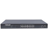 Intellinet 16-Port Gigabit Ethernet PoE+ Web-Managed Switch with 2 SFP Ports, IEEE 802.3at/af Power over Ethernet (PoE+/PoE) Compliant, 374 W, Endspan, 19" Rackmount (With C14 2 Pin Euro Power Cord)