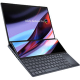 Asus Zenbook Pro 14 Duo OLED UX8402 UX8402ZE-DB96T 14.5" Touchscreen Notebook - 2.8K - 2880 x 1800 - Intel Core i9 12th Gen i9-12900H Tetradeca-core (14 Core) 2.50 GHz - 32 GB Total RAM - 32 GB On-board Memory - 1 TB SSD - Tech Black