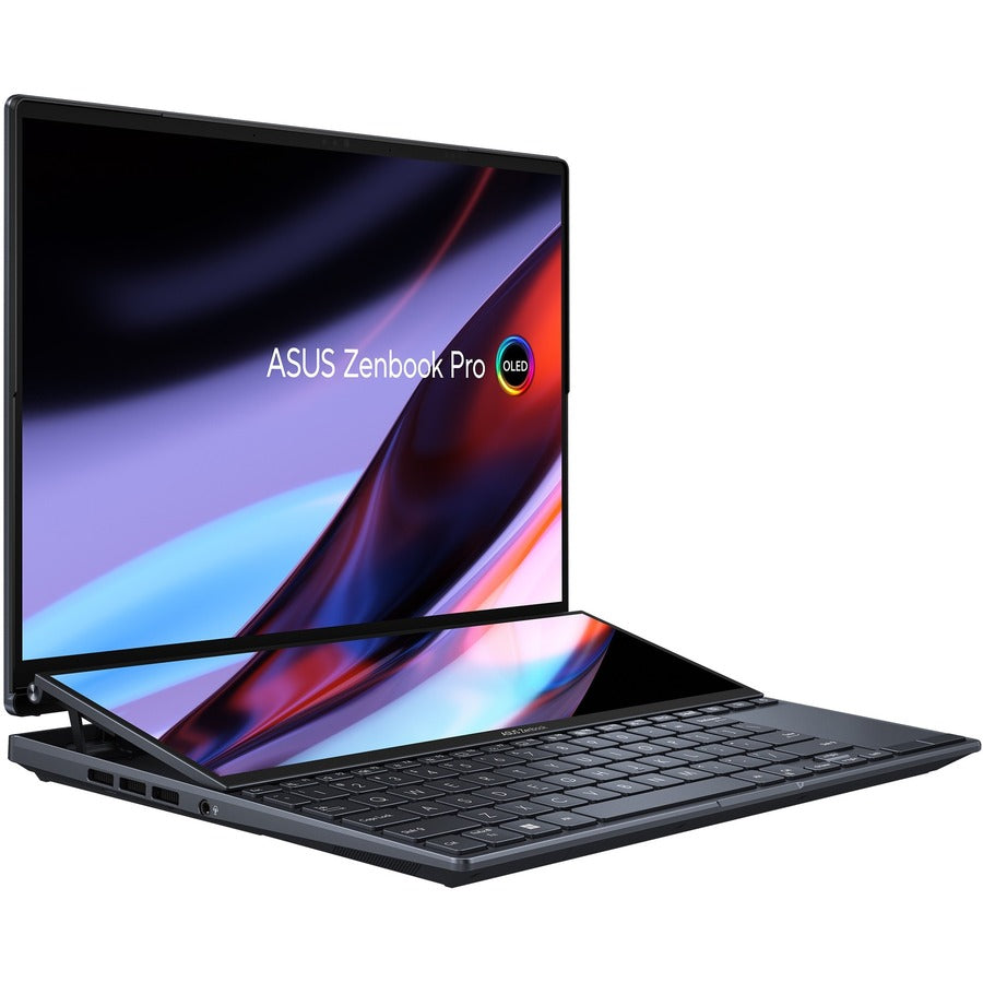 Asus Zenbook Pro 14 Duo OLED UX8402 UX8402ZE-DB96T 14.5" Touchscreen Notebook - 2.8K - 2880 x 1800 - Intel Core i9 12th Gen i9-12900H Tetradeca-core (14 Core) 2.50 GHz - 32 GB Total RAM - 32 GB On-board Memory - 1 TB SSD - Tech Black