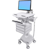 Ergotron StyleView Cart with LCD Arm, LiFe Powered, 3 Drawers (1x3)